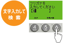 電話帳検索時の手順2 文字入力して検索