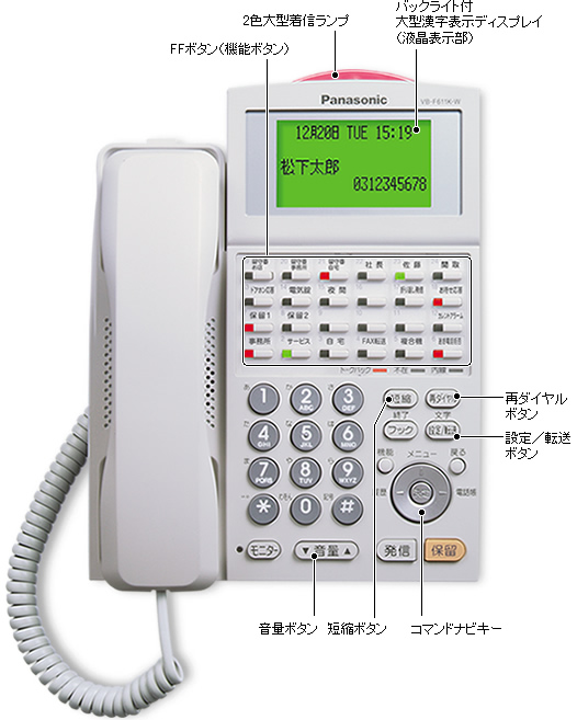 定番の冬ギフト VB-F611KA-W Panasonic パナソニック ラ ルリエ La Relier 24キー漢字表示電話機 
