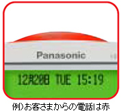 着信例画像。お客さまからの電話は赤